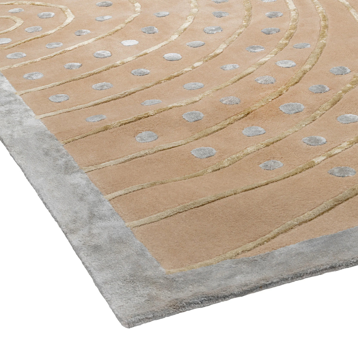 Modern Beige & Gray, Geometric Living Room Carpet, Hand-Tufted Wool Blend 10x11 Area Rug