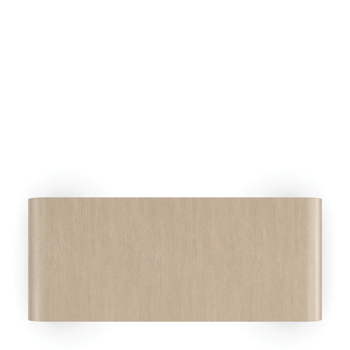 Modern Oak Finish, Living Room Center Table with Curved Waterfall Design & Sculptural Base, Coffee Table