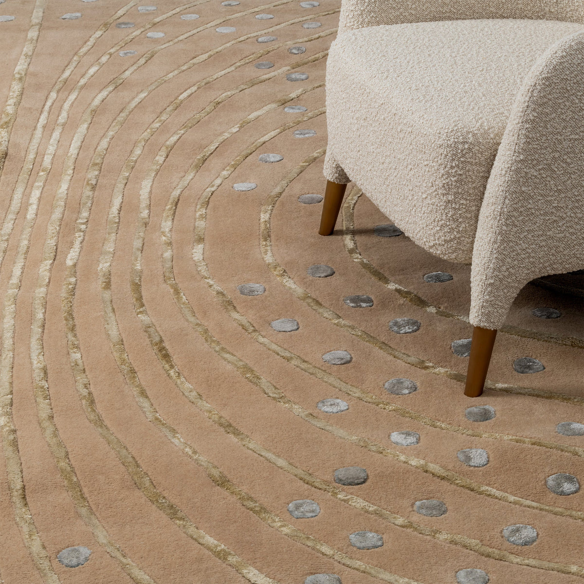 Modern Beige & Gray, Geometric Living Room Carpet, Hand-Tufted Wool Blend 10x11 Area Rug